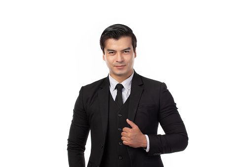 Portrait of a confident young business man isolated on white background. Portrait business concept.