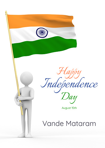 Design of India Independence Day poster or flyer design - 3D and 2D Illustration