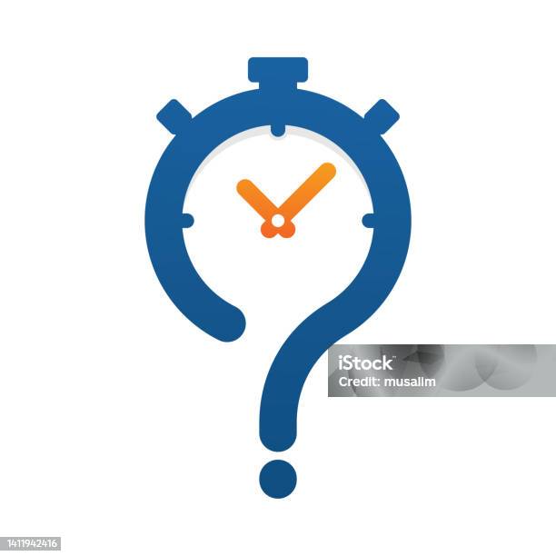 Time For Questions Icon Time Question Logo Template Design Stock Illustration - Download Image ...