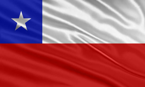 Chile flag design. Waving Chile flag made of satin or silk fabric. Vector Illustration. Chile flag design. Waving Chile flag made of satin or silk fabric. Vector Illustration. flag of chile stock illustrations