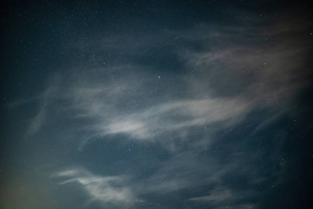 istock Stunning noctilucent cloud formations against Milky Way background night sky 1411944908