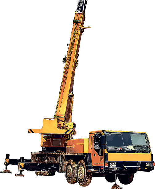 istock Color vector image of an industrial truck crane 1411948994