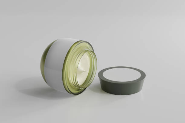 istock Glass Cosmetic Jar with Box Mockup 1411949409
