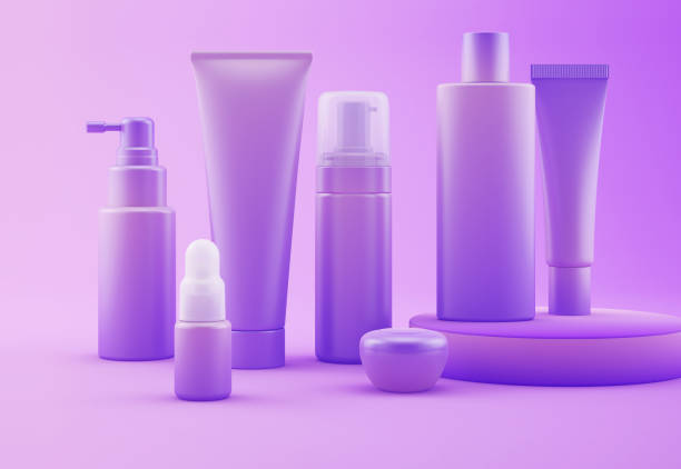 istock Cosmetic bottles package Veri Peri color palette 1411954119