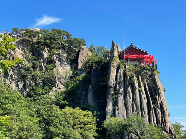 istock Buddhist Temple on the Mountain Peak 1411958531