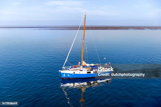 Sailboat At Terschelling The Netherlands Stock Photo - Download Image Now - Aerial View, Aquatic Sport, Beauty In Nature