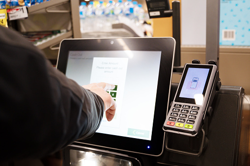 Eftpos Machine at Self Checkout in a supermarket