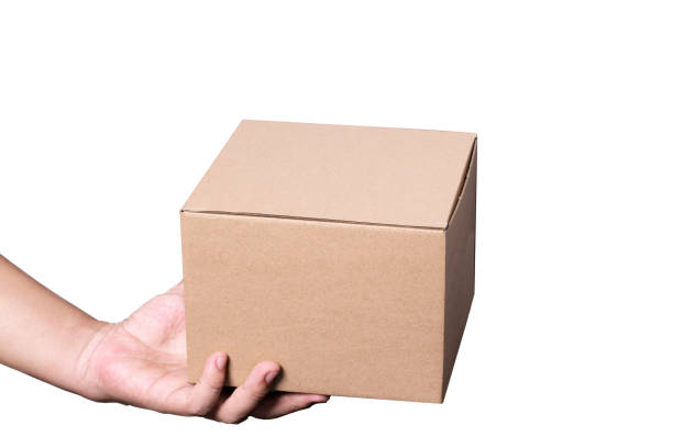 istock Handing the delivered parcel, Delivery concept. 1411963698