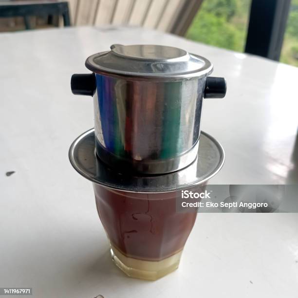 Coffee Serving With Called Vietnam Drip Stock Photo - Download Image Now - Asia, Breakfast, Brown