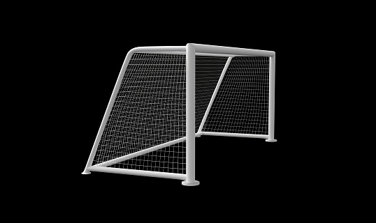 Football goal isolated on a black background. 3d render
