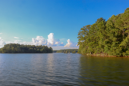 A shot taken in the gap between the two Airport Islands on beautiful Lake Sinclair (Milledgeville, Georgia).
