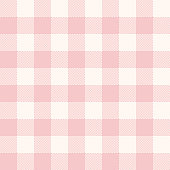 istock Seamless pastel pink gingham pattern. Vector geometric vichy background 1411975335