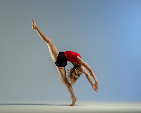 Rhythmic Gymnastics girl exercising