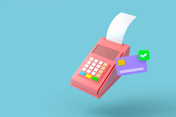 istock Online payment terminal concept. pos terminal icon, contectless payment transaction. 3d illustration 1411976396