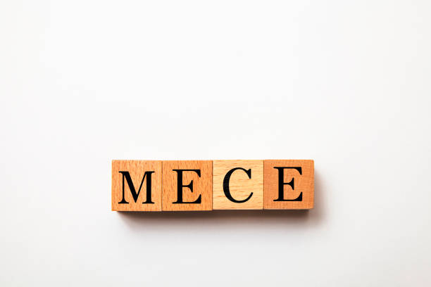 istock mece. No duplicates, no omissions. Mutually Exclusive and Collectively Exhaustive. Mece characters drawn on wooden blocks. 1411982473