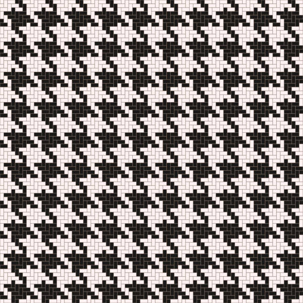 Seamless houndstooth pattern in black and white. Vector textile background Seamless houndstooth pattern in black and white. Vector textile background. Fabric texture print for clothing, wrapping paper, scrapbooking, wallpapers, home decor, design keffiyeh stock illustrations