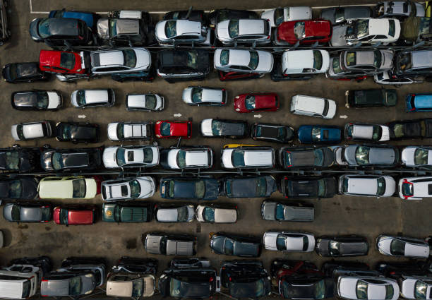 istock Junkyard car from above drove view 1411986418