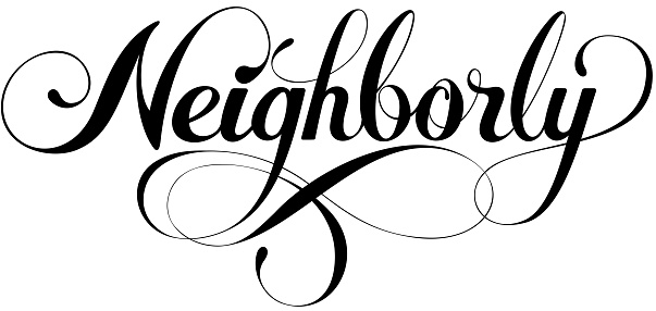 Neighborly - custom calligraphy text