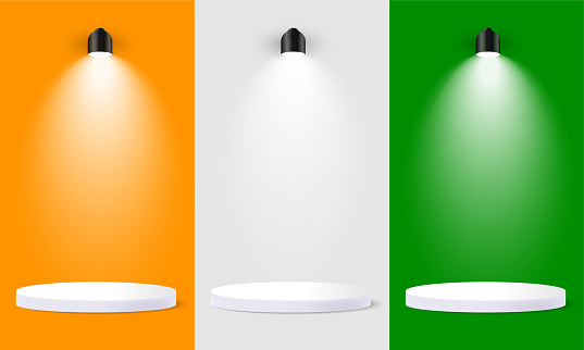 Indian tricolor Independence day sale product podium with spot light