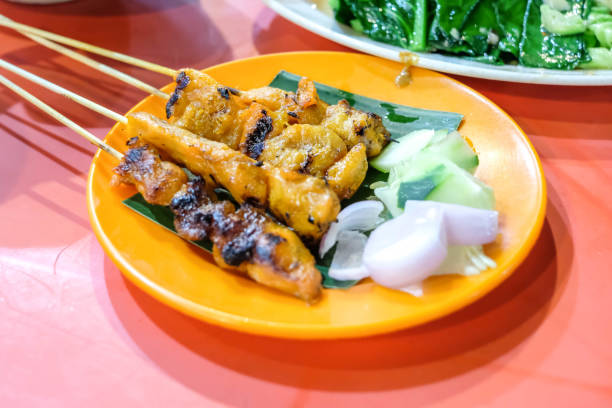 istock Chicken satay, street food concept. 1411995507