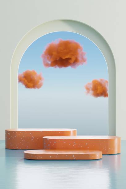 istock 3d podium with copy space for product display presentation. Graphic render art design. 1411995621