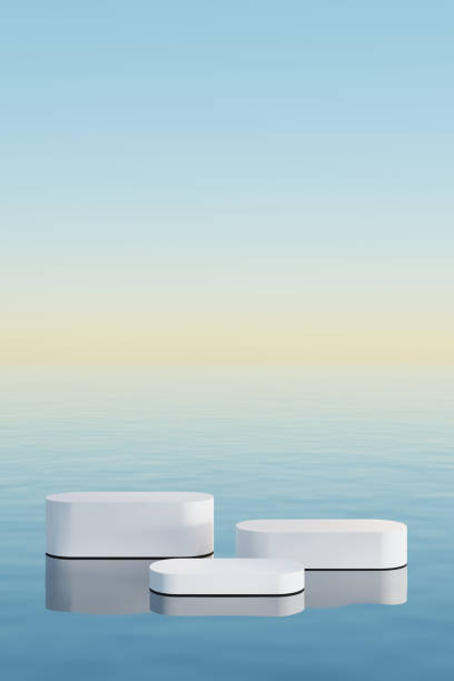 istock 3d podium with copy space for product display presentation. Tropical summer and vacation concept. Graphic art design. 1411995668