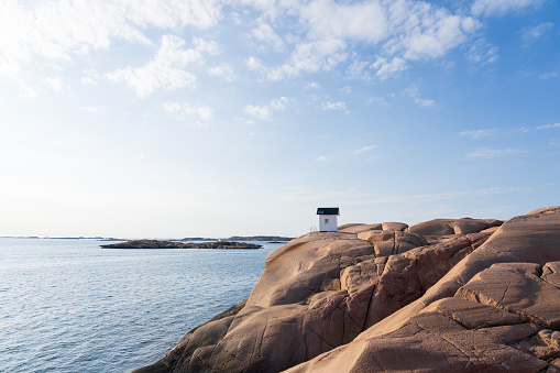 Old lighthouse built 1890 in Lysekil on the Swedish west coast. Situated in Stångehuvud nature reserve. Popular destination for hiking.