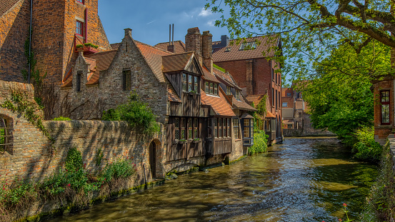 Just one of the many idyllic places along the old waterways of Bruges, Belgium.
