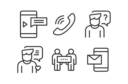 Communication Line icon Set style, design