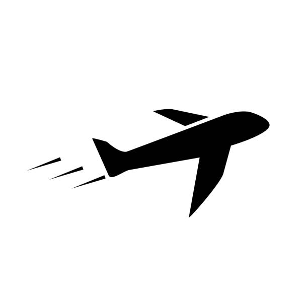 illustrations, cliparts, dessins animés et icônes de icône d’un avion qui décolle. départ. vecteur. - plane ticket