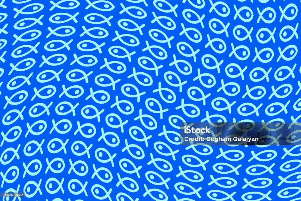Fish Pattern Blue Background Fish Pattern Stock Illustration - Download Image Now - Animal, Aquarium ...