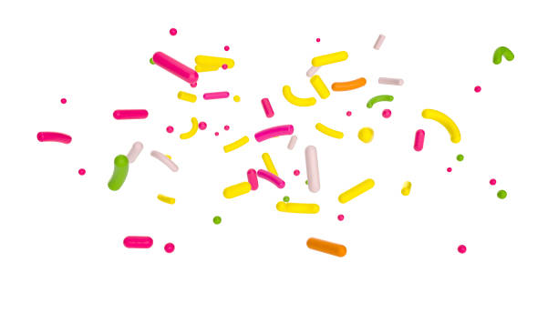 istock Mix 3d illustration of colorful sprinkles 1412010389