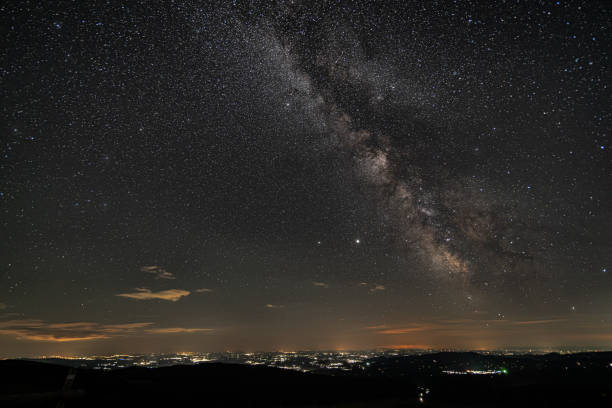 istock milky way over city lights 1412010984