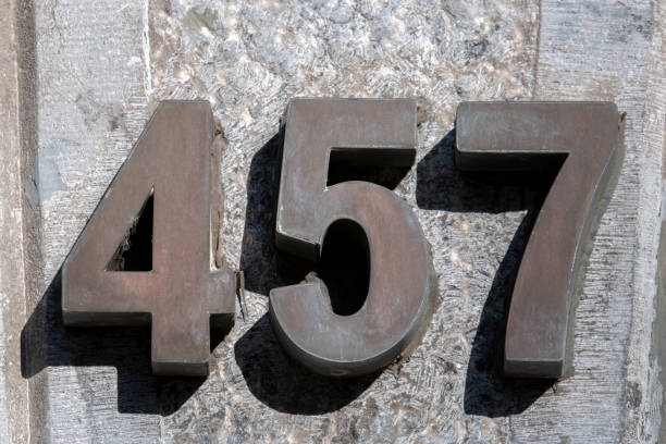 istock Close Up House Number 457 At Amsterdam The Netherlands 1412019742