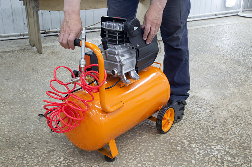 The compressor is portable for purging operations. Equipment for production.