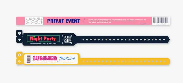 Vector illustration of Bracelet vector event access template set