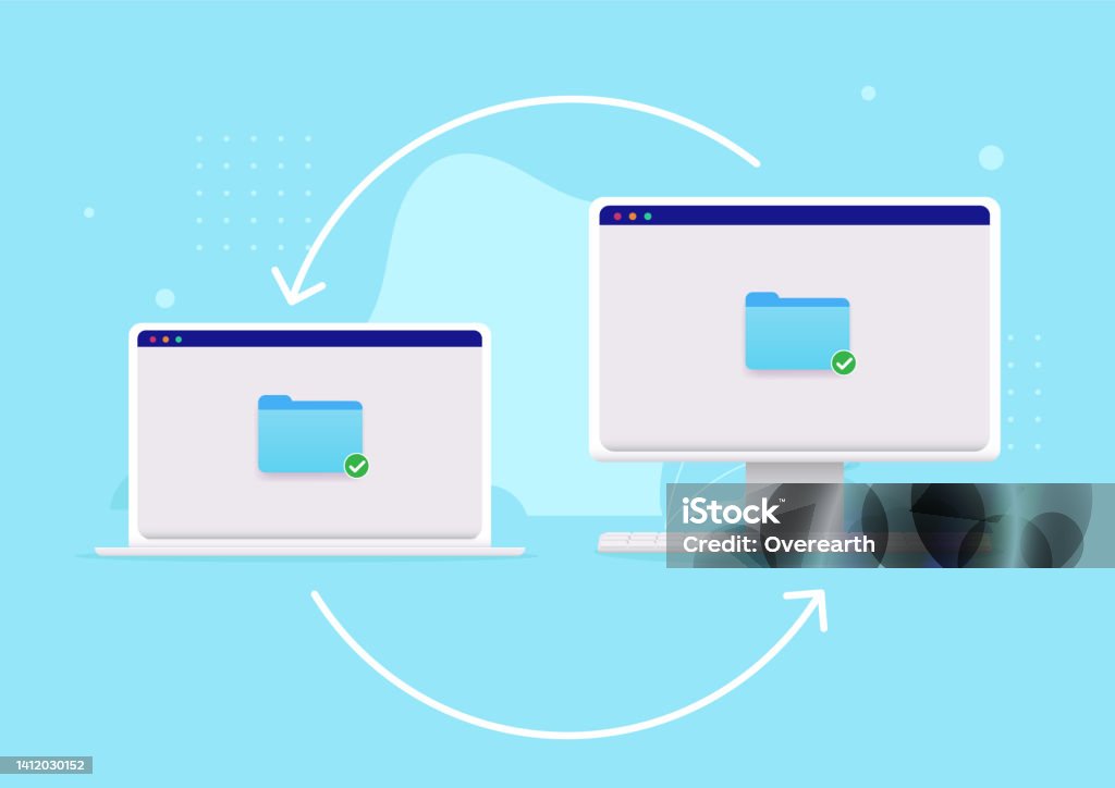 File Sharing Between Computers Stock Illustration - Download Image Now ...