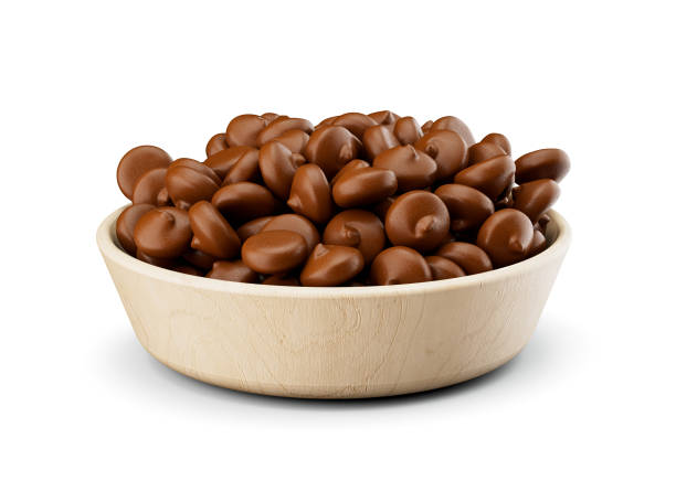 istock cChocolate chip wooden bowl isolate on white Background 1412031081