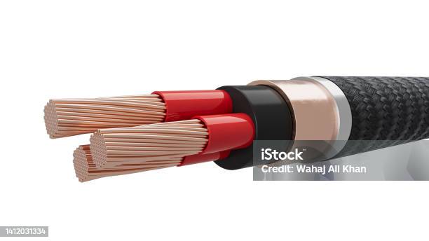 Electrical Copper Core Multi Strand Cables Singlecore Twocore And Threecore Wires 3d Stock Photo - Download Image Now