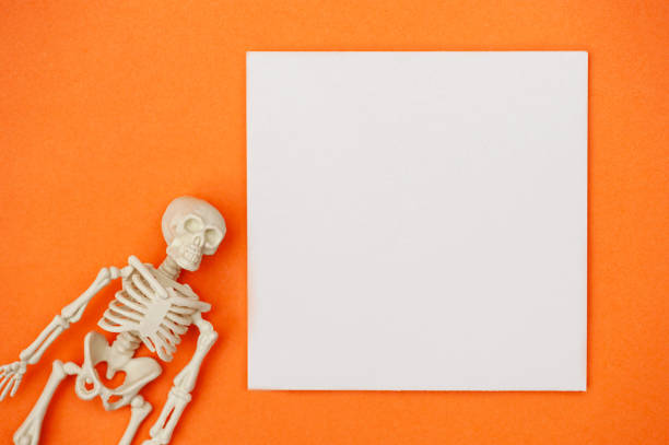 istock Halloween concept with skeleton details. Halloween background 1412034224