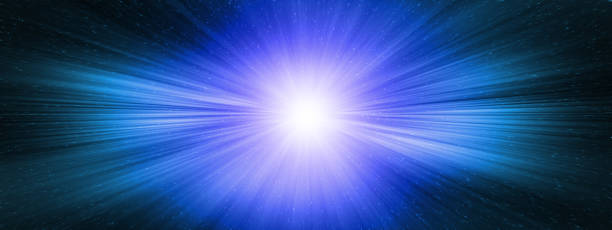 ilustraciones, imágenes clip art, dibujos animados e iconos de stock de viaje interestelar, estallido estelar de supernova, concepto de velocidad de la luz - exploding blue distorted image backgrounds