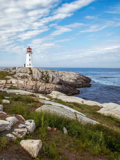 istock Looking at lighthouse in Peggy's Cove, Nova Scotia, Canada 1412043355