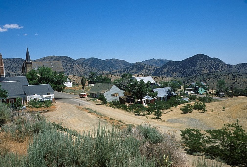 Virginia City, Nevada, USA, 1975. View of the little town of Virginia City.