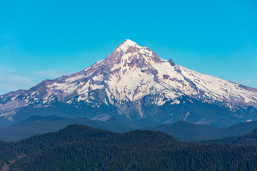 A clear view of Mt Hood from Larch Mountain, Oregon.