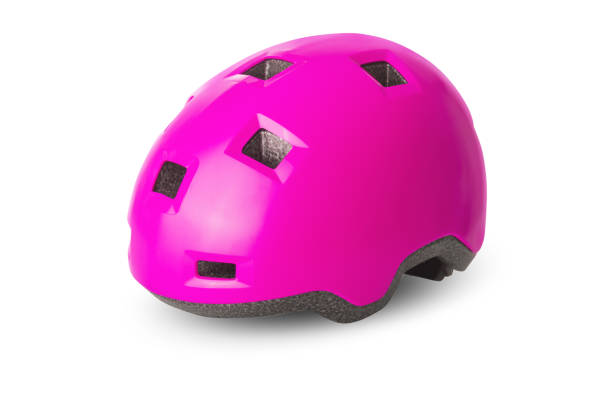 istock Roller skates or bike helmet isolated on white 1412047968