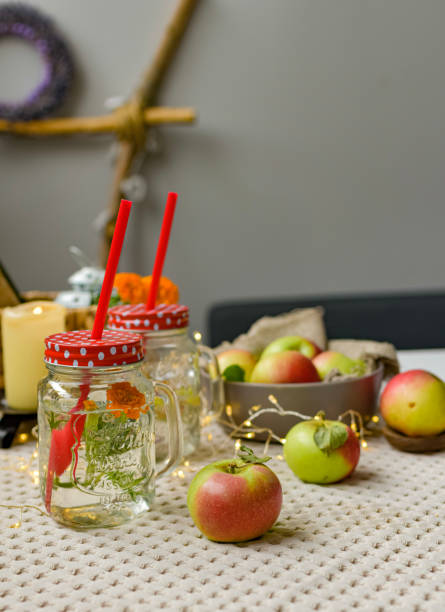 istock still life with apples in basket on table 1412048147