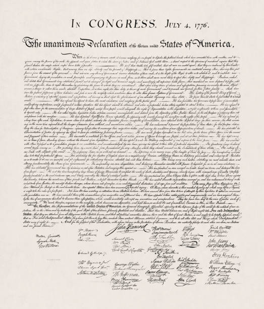 ilustraciones, imágenes clip art, dibujos animados e iconos de stock de declaración de la independencia de estados unidos - us constitution politics declaration of independence law