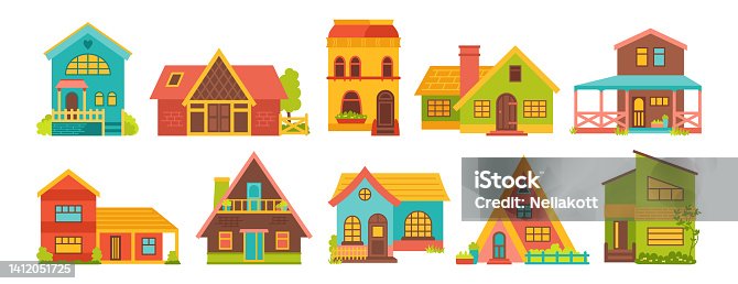 Free Vectors: Small country cartoon house background | Vector Open Stock