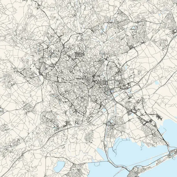 Vector illustration of Montpellier, France Vector Map