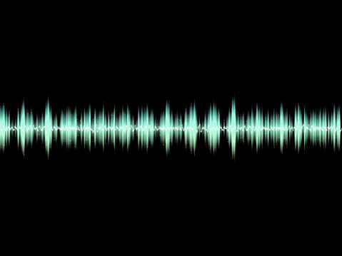 Sound waves oscillating glow light, Abstract technology background